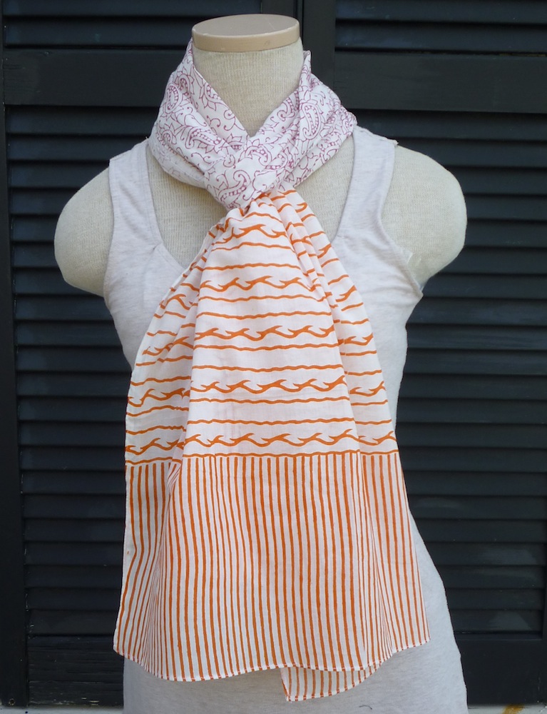 Paisley and Stripe Scarf